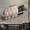 Bathroom suction cup slipper rack - no drilling required, wall-mounted, for home use, bathroom toilet hanging rod, towel and slipper drainage storage rack