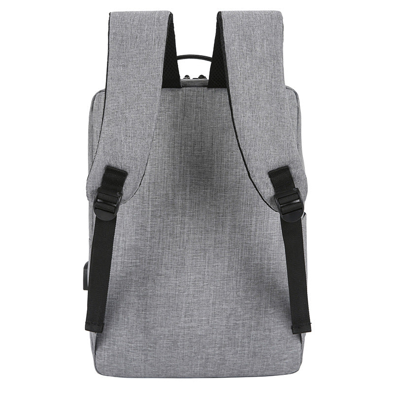 New business backpack men's simple computer bag outdoor leisure travel backpack student schoolbag printed logo