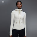 Women's yoga jacket - slim fit, hooded cardigan, running & fitness long sleeve top - daw204-2