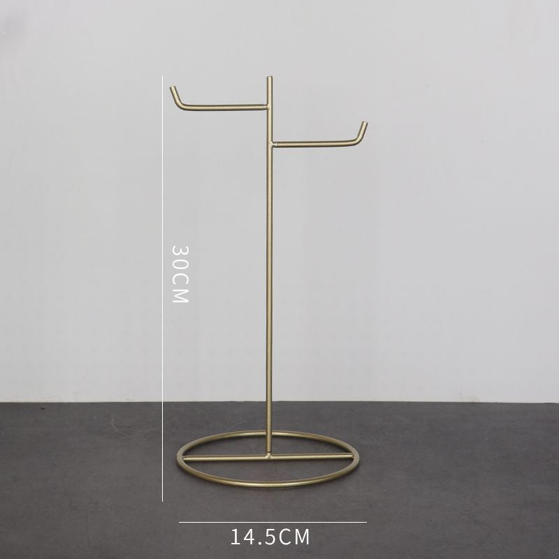 Simple double hook bag rack bag display rack floor-standing men's and women's handbag support bag rack display props jewelry rack