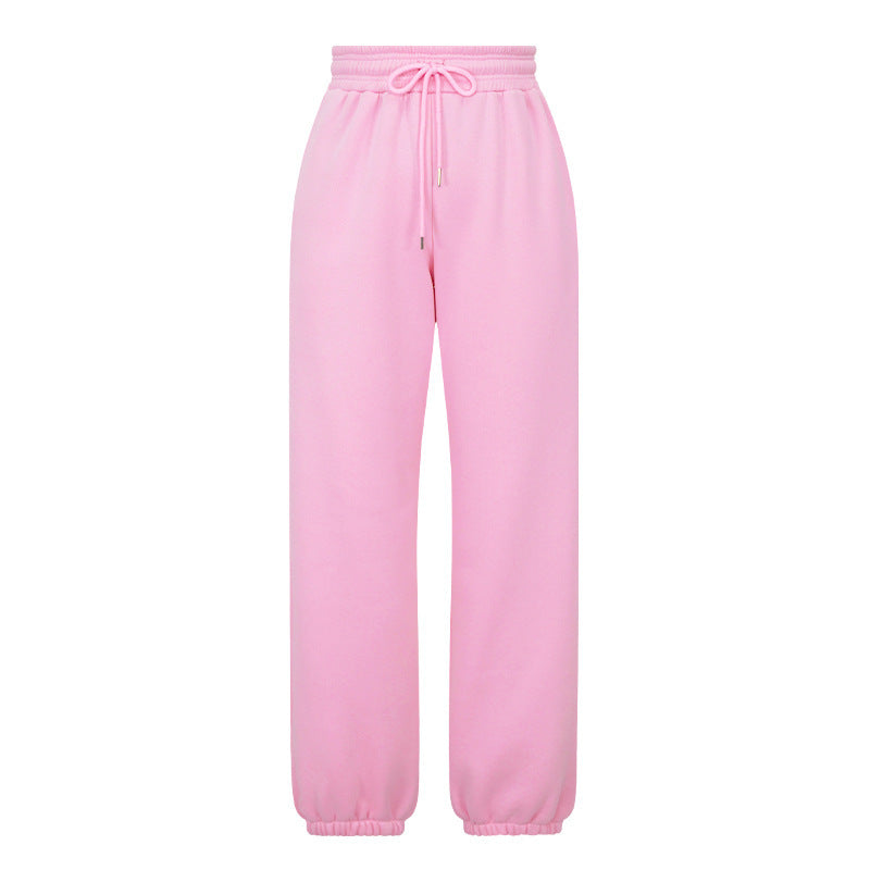 Europe, America autumn and winter new fleece loose trousers  leisure sports fashion sweater pants women wholesale