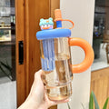 Sippy cup ice cup teapot summer large capacity water cup female high temperature resistant high appearance plastic cup cup with suction