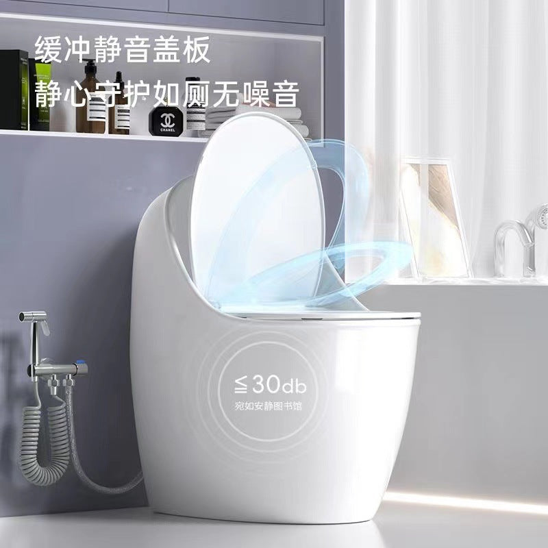 Hotel creative egg-shaped toilet siphon toilet bathroom anti-blocking deodorizing filter water-saving small apartment toilet