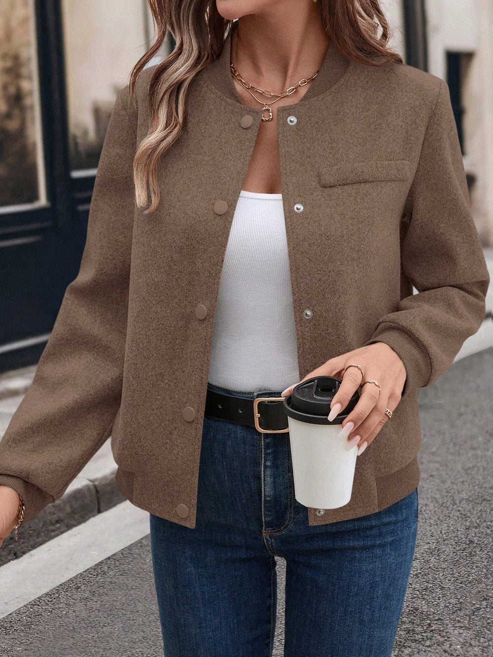 fashion  fall and winternew arrival women's casuallong sleevesshirt tweed jacket outwear baseball uniform