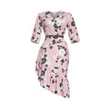 European and american african women's summer plus size clothing  v-neck private label socialite print irregular dress