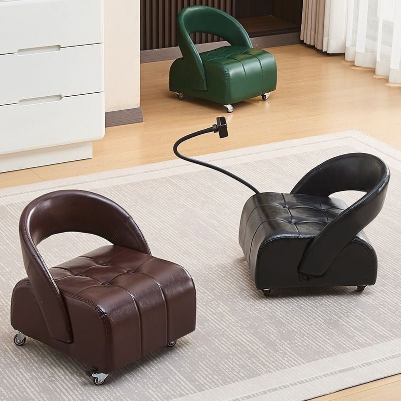Swivel stool small stool living room for home low stool accessible luxuryclassy shoe changing stool movable leather back stool