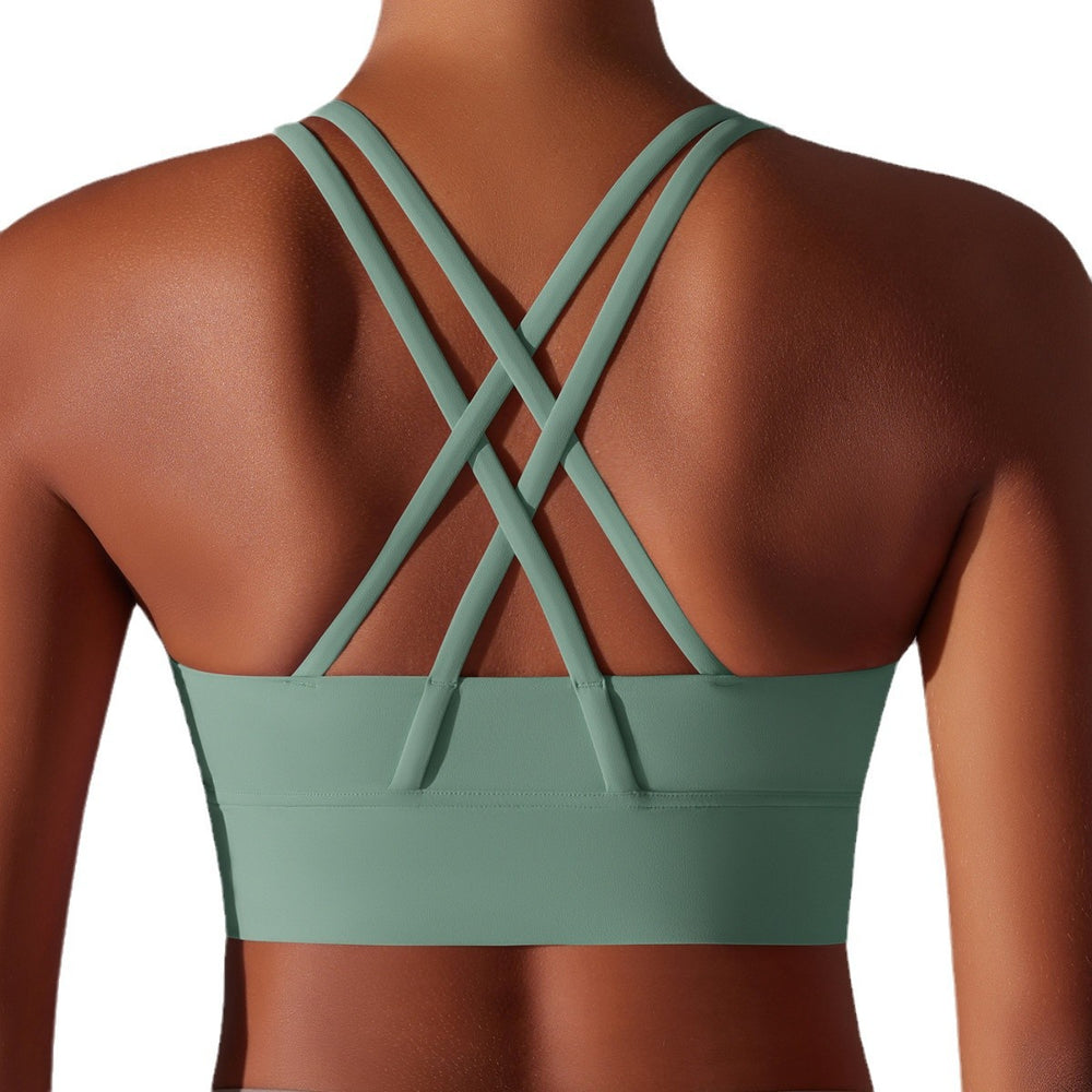 Processing personalized brushed cross back shockproof push-up sports intimates cloud-like yoga sports bra fitness tops