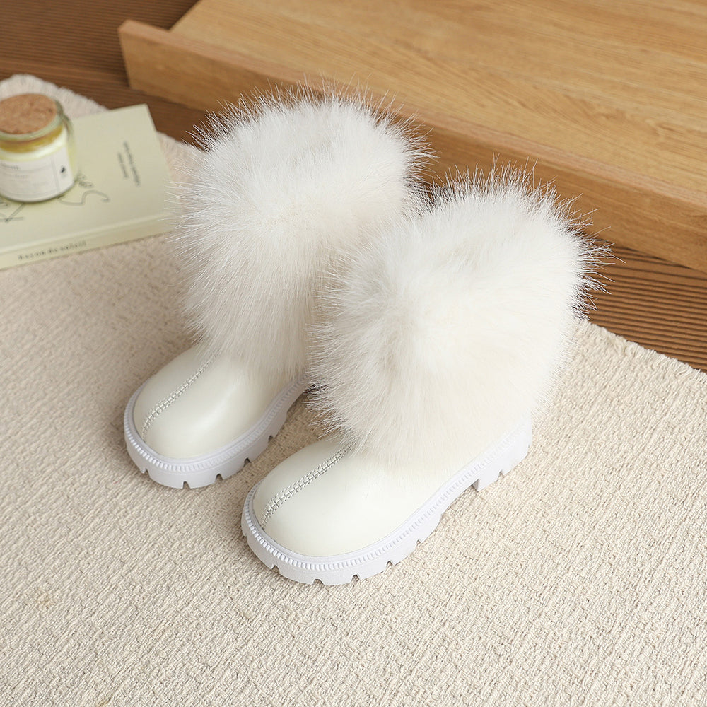 Vancahao girl short boots heattechfall and winternew arrivalkidsboots british style princess boots baby cotton boots