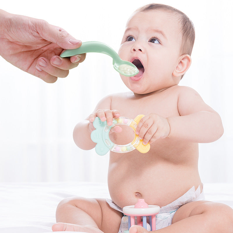Baby learning to eat training elbow fork spoon spoon infant and child complementary food learning to hold fork and spoon box