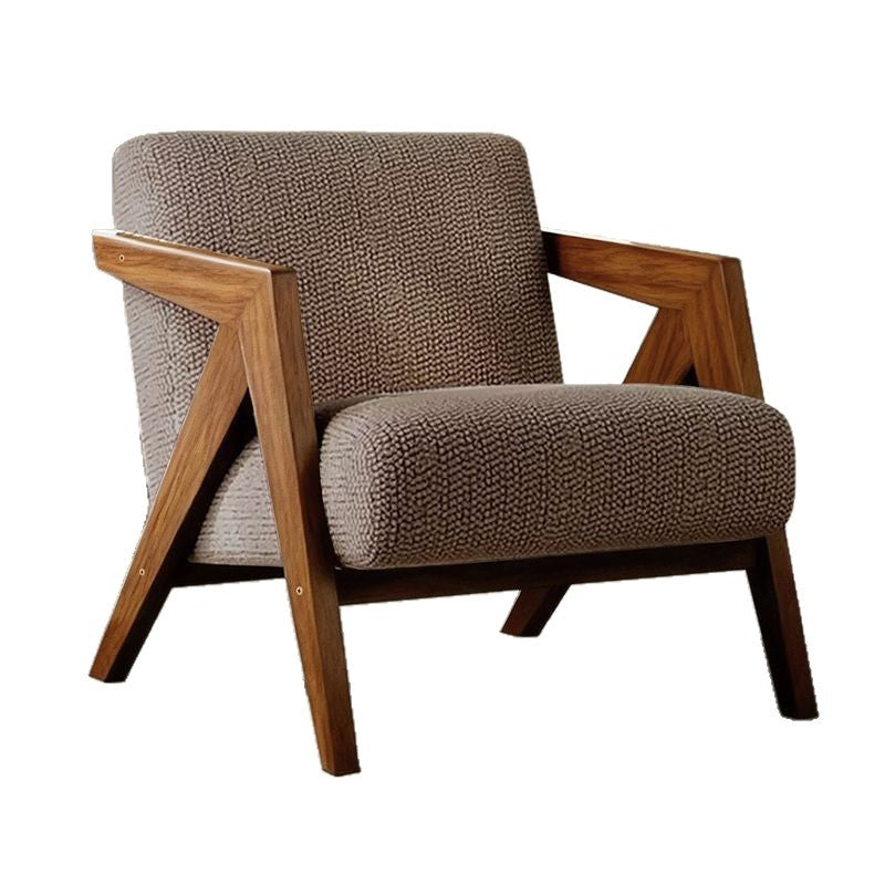 Scandinavian solid wood single sofa richard french medieval style living room sofa chair balcony casual chair lazy sofa
