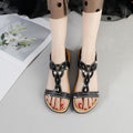 2025 summer new arrivals: plus size rhinestone flat sandals - european & american style chunky platform thong beach sandals