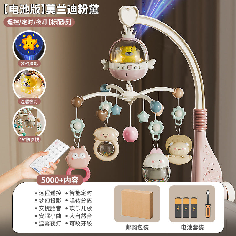 Newborn baby musical mobile, baby soothing hanging toys, rotating crib rattle, stroller mobile, 0-1 year, 3-6 months