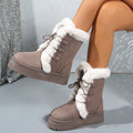 autumn/winter women's snow boots: fleece-lined, extra thick, platform, height-increasing, shearling-lined, northeastern-style cotton shoes, warm fuzzy boots
