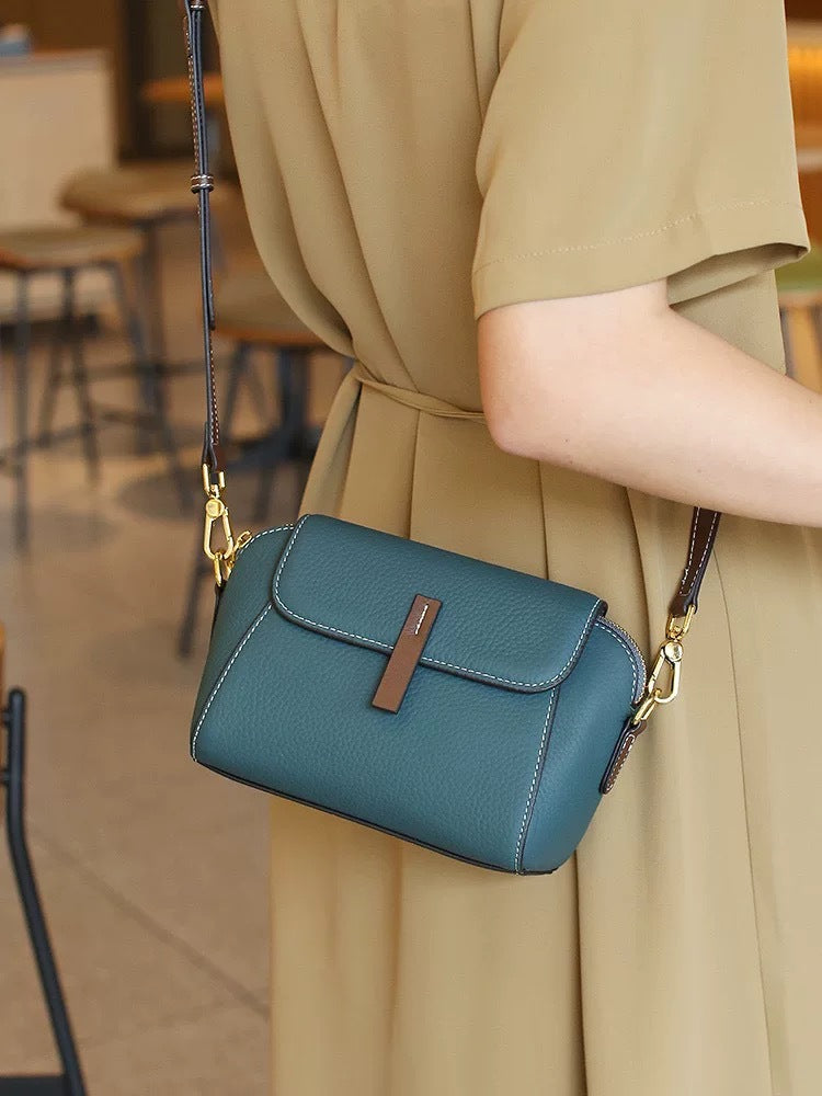 Genuine leather women's bag shell bag 2024new arrivaltrendybest selling first layer cowhide bag women's easiest for match women's shoulder crossbody bag