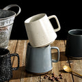 Japanese-style stoneware mug - ceramic drinking cup for water, milk, coffee - stylish breakfast mug for home or office - teacup