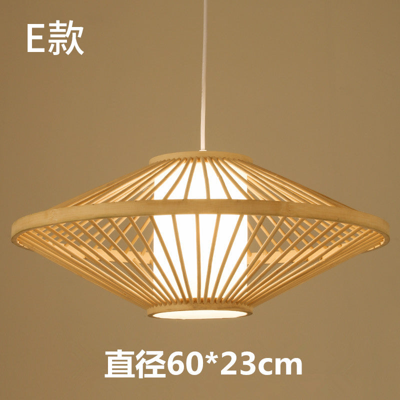 Woven Lantern Chandelier Chinese Hot Pot Restaurant Restaurant Bamboo Art Lighting Store Commercial Homestay Tea Room Japanese Lighting