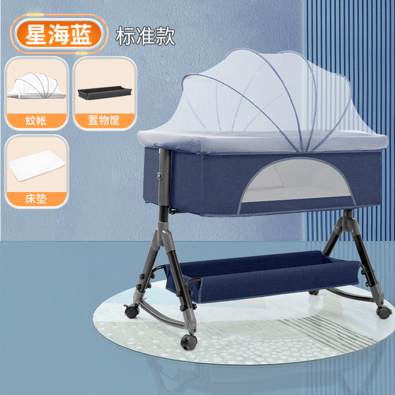 Baby crib convertible bed mobile foldable multifunctional cradle newborn bedside bed cross-border hot-selling baby bed