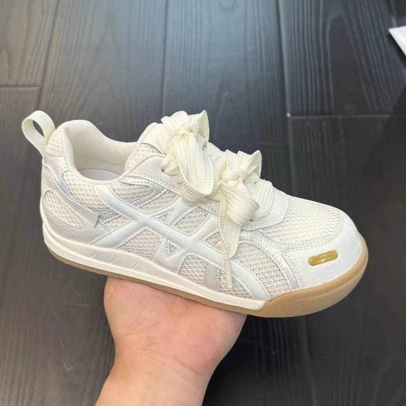 Thick sole mesh breathable argan shoes for women 2026summernew arrivalretro german training shoes casualeasiest for match sports dad shoes