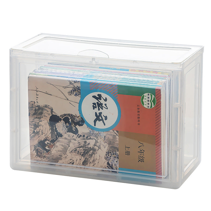 Flip book box Desktop foldable storage box Student books Book storage box Can be stacked with transparent storage box