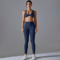 New high-waisted, butt-lifting, body-hugging, barely-there yoga outfit with sexy push-up bra sports bra set for running and fitness