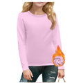 cross-border  autumn/winter new children's long-sleeve crew neck solid color everyday casual fleece-lined t-shirt top