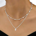 European and american cross-border hot seller: real gold brass electroplated pearl necklace - layered design, double-strand choker for women