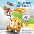 cartoon bamboo dragonfly flying saucer kids toys car pull back collision ejection car airplane baby toys batch