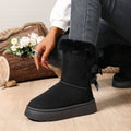 Thick soleheattech snow boots for women winternew arrivalplus sizeplatform shoesfleece-linedthickened fur mouth knee socks cotton shoes