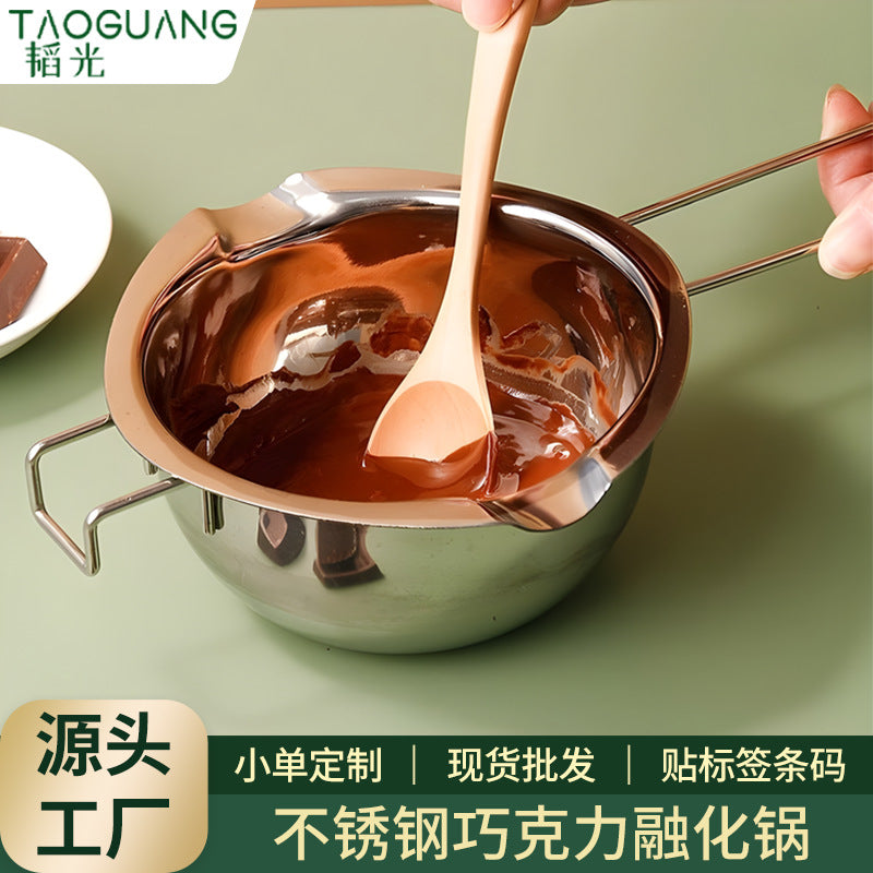 Export stainless steel chocolate melting pot wax melting pot water melting bowl heating small milk pot for home baking utensils