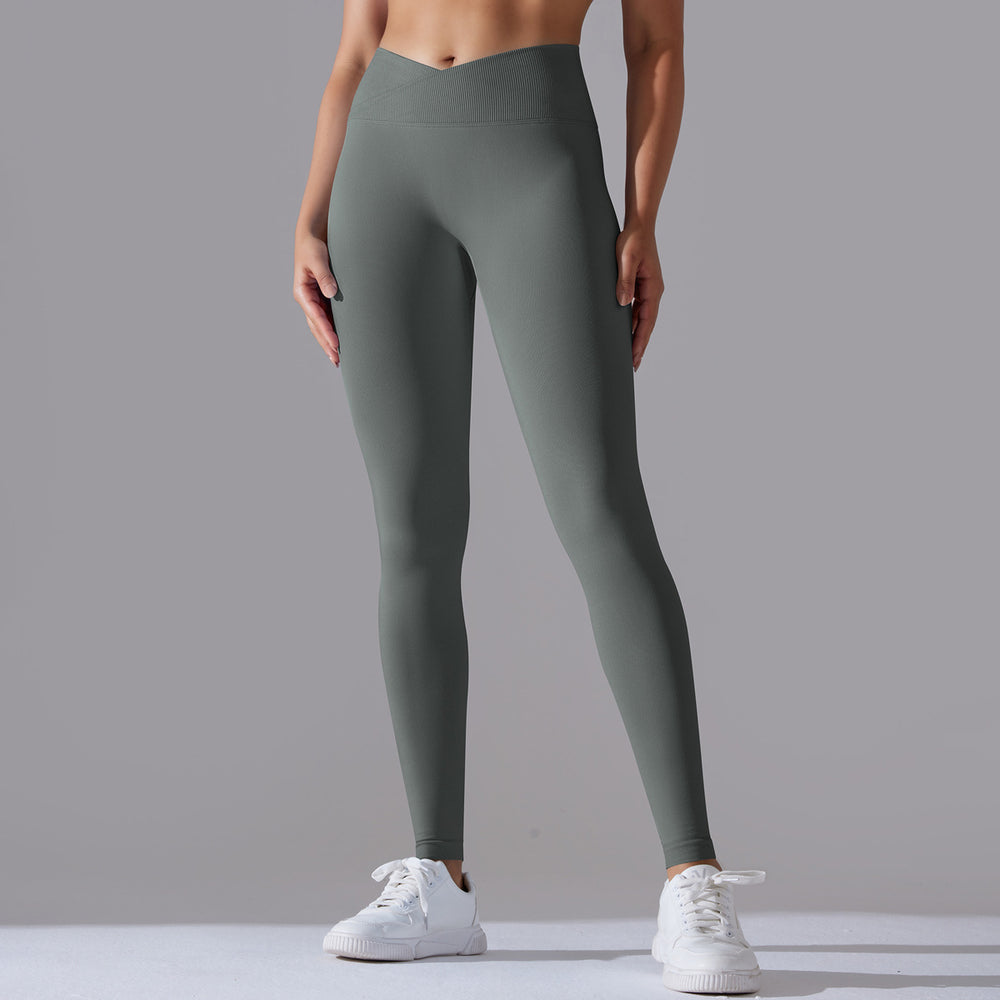 Fashion cross-border seamless tight yoga pants women's cross high waist peach butt lifting sports pants breathable quick-drying fitness pants