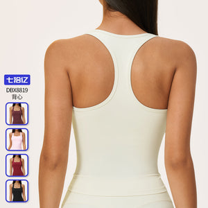 Brushed racerback sports bra - women's tight-fitting, stretchy, quick-dry activewear top for running, fitness, and yoga - style 8819