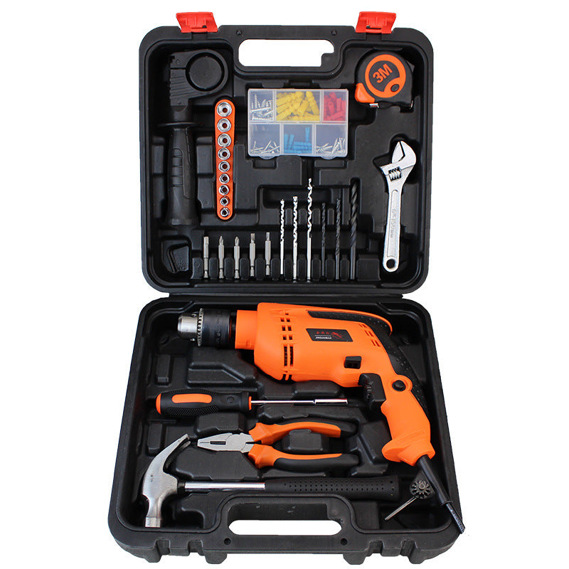 Impact drill toolbox set Household hand electric drill 13mm electric drill Household combination Hardware set Electrical auto repair