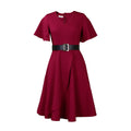 C8627plus sizeexport women's summernew arrivalfashionrufflesv neckhigh waistelegant large swing africandress