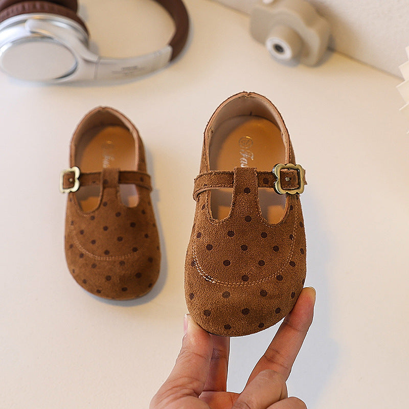 Ready-to-ship adorable cartoon birkenstock-style shoes for little girls, korean fashion princess shoes, soft-soled moccasins, cloth shoes, baby flats