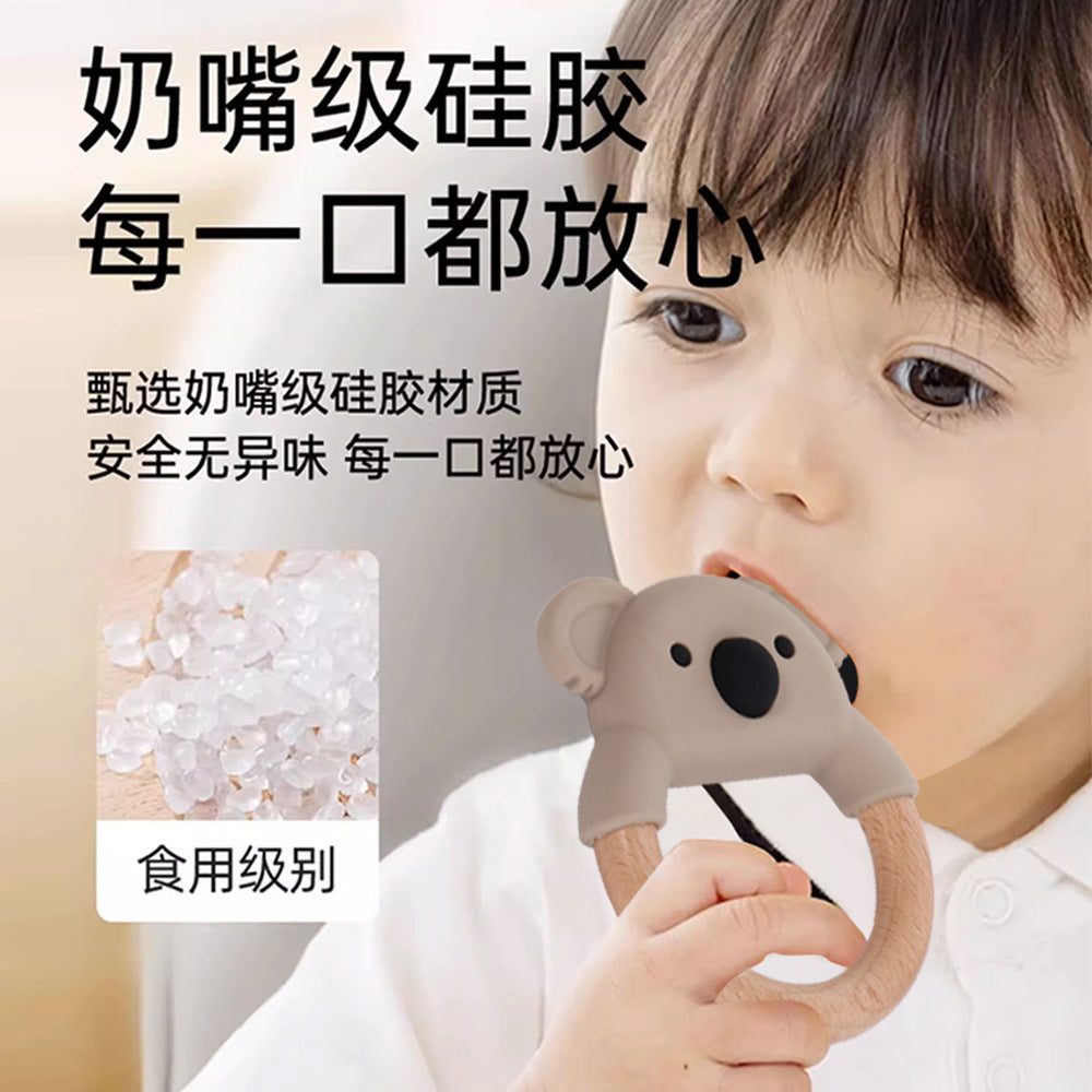 's new food-grade platinum silicone children's toothpaste baby chewing glue baby cartoon beech molar stick