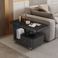 Minimalist modern light luxury coffee table rectangular rock slab mobile cart home living room small apartment new high-end tea table