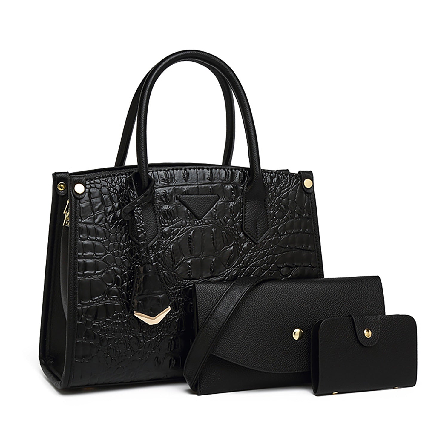 European and American retro new fashion shoulder bag urban simple large-capacity handbag crocodile pattern women's messenger bag