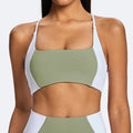 color block compression sports bra & leggings set - premium yoga outfit for women - slimming fitness tank top