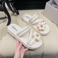 Women's summer slippers 2024 new fashion platform chunky sole "stomp-proof" height increasing trendy beach sandals