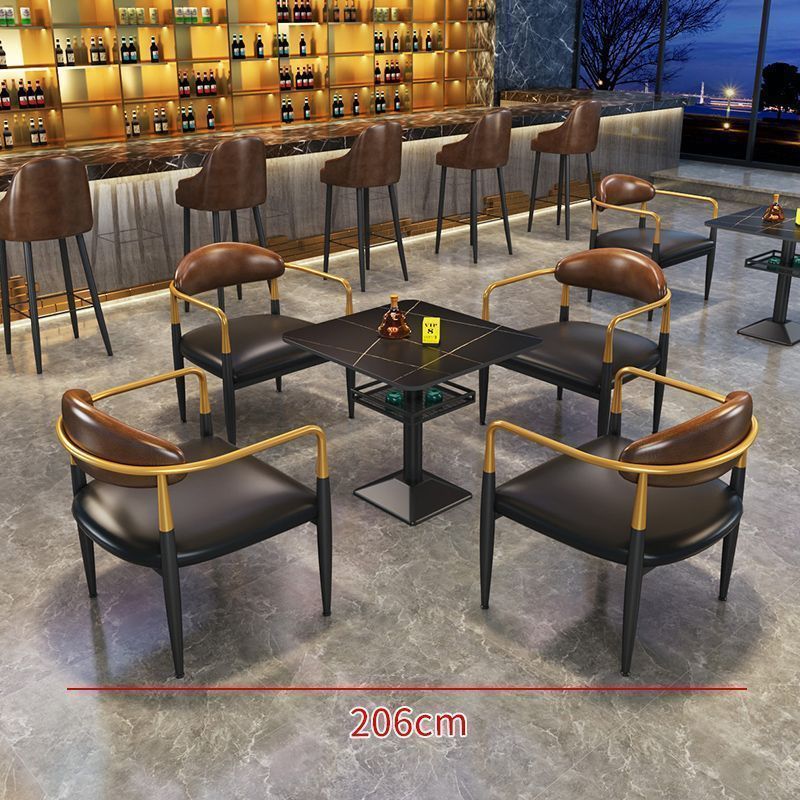Bar booth sofa cafe western restaurant clear bar table music dining bar bistro dining table and chair combination cp