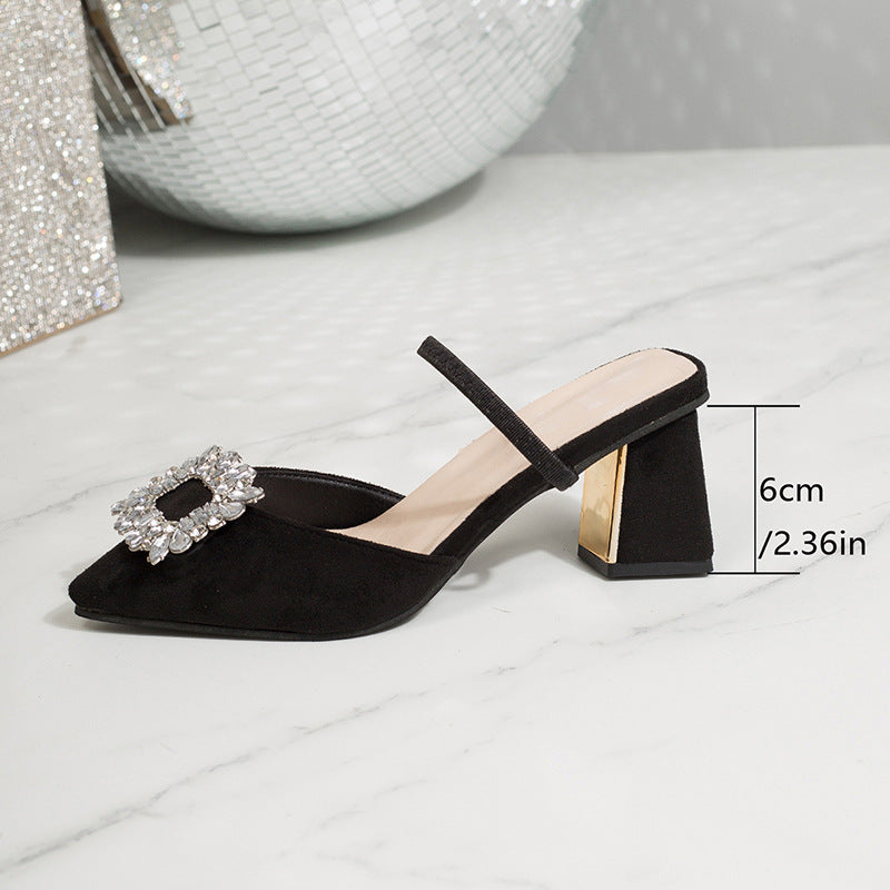 2026 summer new arrival: plus-size women's casual comfort pointed-toe high heels - one size fits all, inspired by chanel