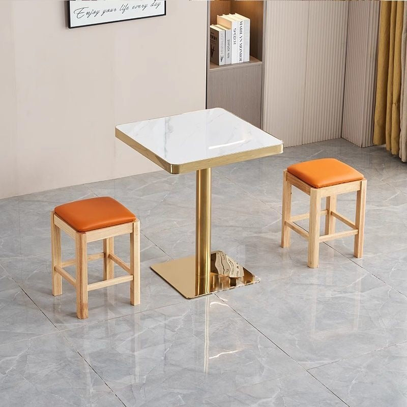 Commercial slate dining table theme restaurant barbecue shop snack shop restaurant ramen solid wood stool slate dining table casual style