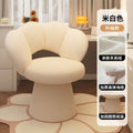 Luxury makeup vanity chair for women - high-end bedroom vanity stool with backrest, rotating nail art chair for home use