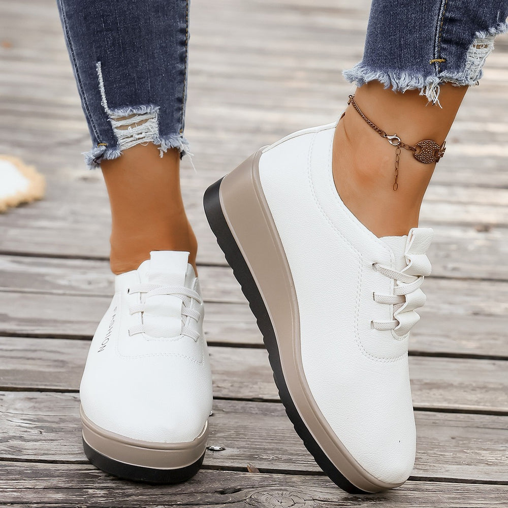 autumn new collection chunky platform leather loafers - women's low-top fashion casual shoes - high-quality export