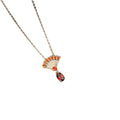 [titanium steel] necklace women's cross-border gemstone electroplated pendant earrings ring niche high-end simple clavicle chain jewelry