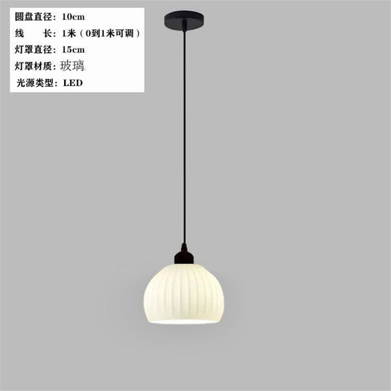 Modern minimalist dining room pendant light - creamy new style  - trending online - perfect for dining tables, bedrooms, studies, and bar counters - glass pendant lamp