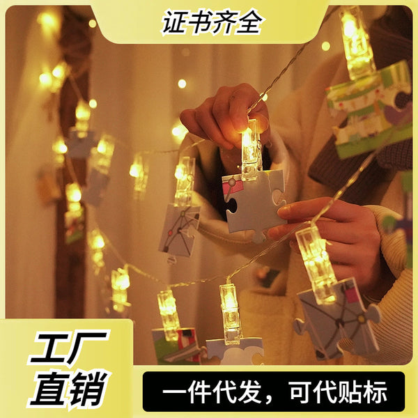 Manufacturer wholesale photo clip battery light string led creative small lights indoor postcard decorative lights Christmas lights