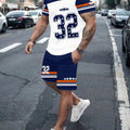 Men's casual tracksuit set, featuring a "32" number print, a popular cross-border european and american style
