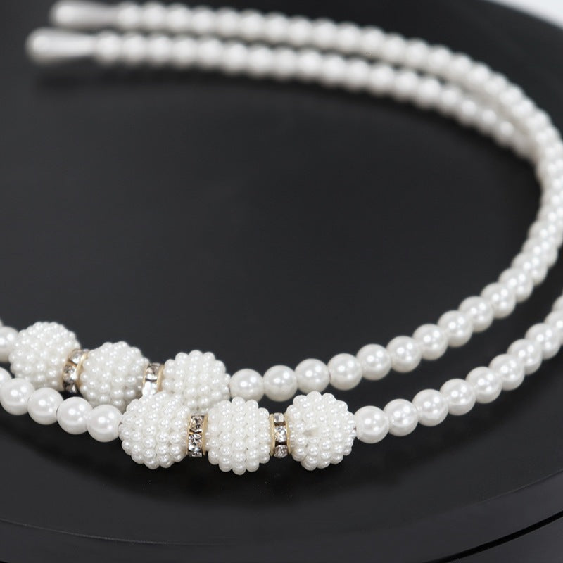 Pearl hair clip hairpin headwear white kids simple headband elegant pearl hair clip girls accessories beaded guangzhou