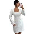 fashion casualfashion style grids long-sleeved skirt dress women's clothing  fall and winter  independent
